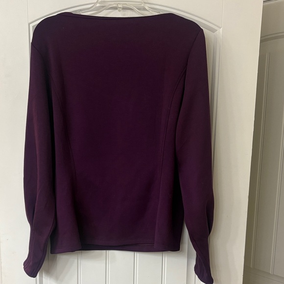 Banana Republic Deep Purple Long Sleeve Top with boatneck Women’s size XL - Picture 5 of 6
